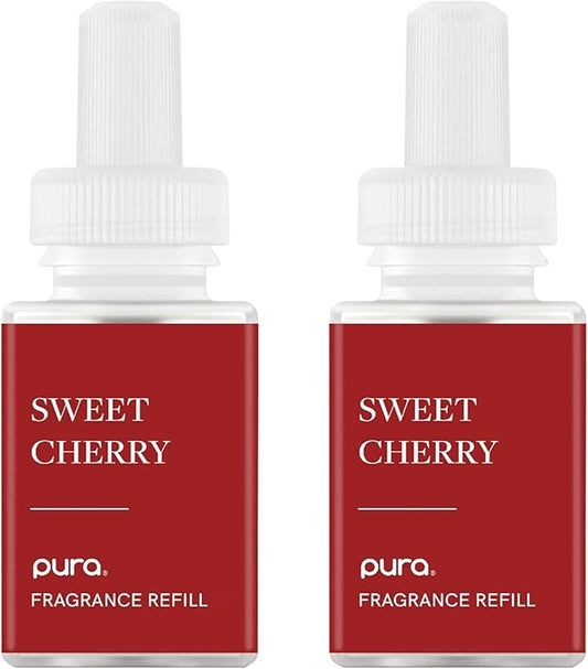 PuraHome Scent Refill - Smart Home Air Diffuser - Up to 120-Hours of Luxury Fragrance per Refill - Home Essential - Clean & Safe Diffuser Fragrance - 2 Pack, Sweet Cherry