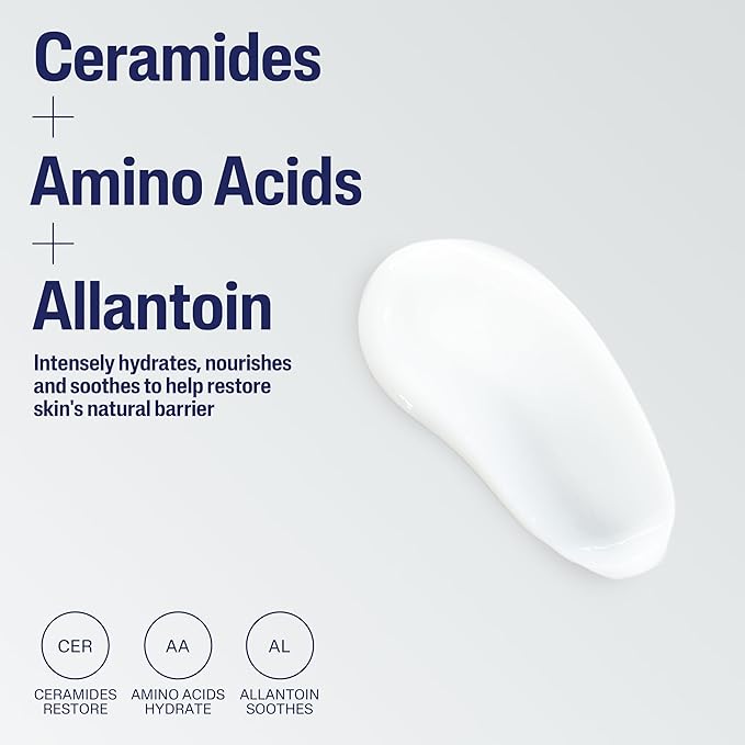 Cetaphil Intensive Healing Lotion with Ceramides 16 Oz For Dry, Rough, Flaky Sensitive Skin 24-Hour Hydration Fragrance, Paraben & Gluten Free