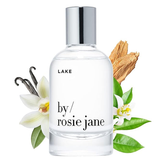 By Rosie Jane Eau De Parfum Spray (Lake) - Clean Perfume for Women - Non-Toxic Body Mist with Notes of Vanilla, Lakeside Lemon & Soft Cedar - Paraben, Sulfate & Phthalate Free (50ml)