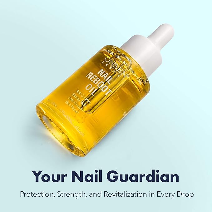 Onsen Secret Nail & Cuticle Repair Oil (2x30ml) - Dry Oil Formula - Japanese Tsubaki, Tea Tree & Jojoba - Strengthens Nails, Repairs Cuticles, Hydrates Skin & Hair - Natural & Vegan