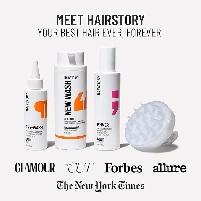 Hairstory New Wash Original Refill, Cleansing Cream for All Hair Types, Detergent Free Shampoo & Conditioner Alternative, Promotes Scalp Health, 8oz
