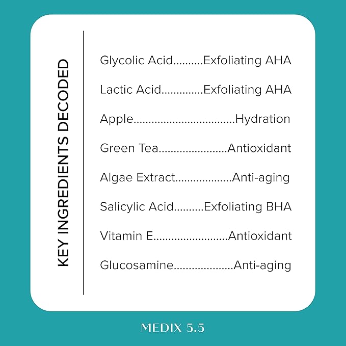 MEDIX 10% Glycolic Acid + Lactic Acid Leave-On Exfoliating Body Gel | AHA Exfoliant Body & Face Serum Refines + Softens Dry Dead Skin, Bumpy Skin, Uneven Skin Tone, KP Bumps, & Wrinkles, 1.7oz, 2PC