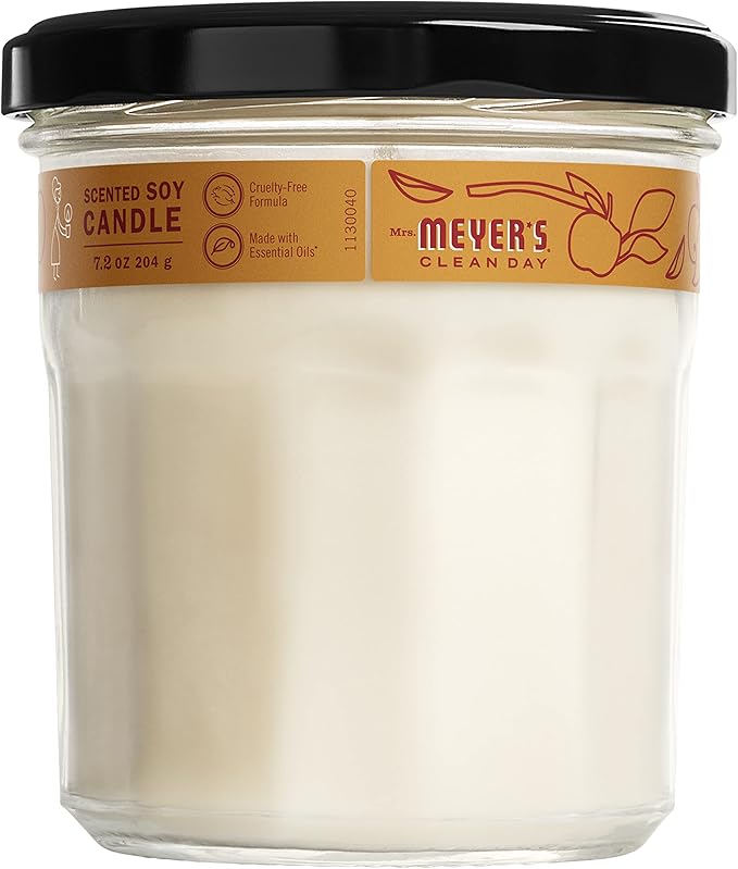 MRS. MEYER'S CLEAN DAY Soy Aromatherapy Candle, 35 Hour Burn Time, Made with Soy Wax and Essential Oils, Limited Edition Apple Cider, 7.2 oz - Pack of 2