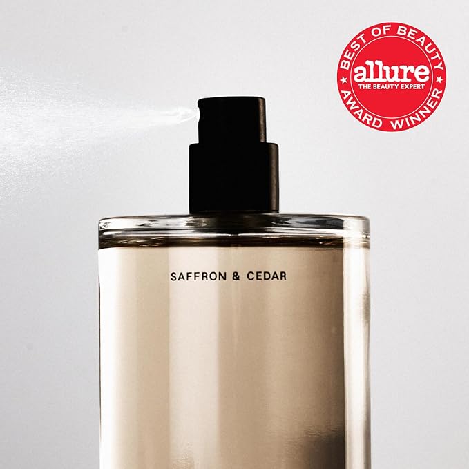 Salt & Stone Body Mist, Saffron & Cedar Scent, Skincare Infused Hair & Body Spray for Women and Men, Hydrating Fragrance with Glycerin and Red Algae, Vegan, Cruelty Free, 3.4 fl oz