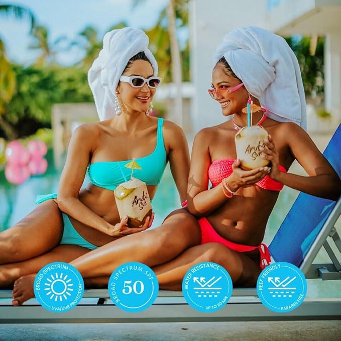 SPF 50 Sunscreen Lotion 16oz 2-Pack - Reef Act Compliant no 67 Octinoxate & Oxybenzone Free - Sun Screen Broad Spectrum UVA/UVB - Sunscreen Waterproof and Non-Greasy