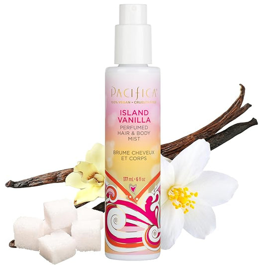 Pacifica Island Vanilla Hair Mist Perfume and Full Body Spray for Women - Fragrance Spray for A Mood-Lifting Experience, Paraben-Free, Clean Beauty No Alcohol, Vegan & Cruelty-Free, 6 oz oz