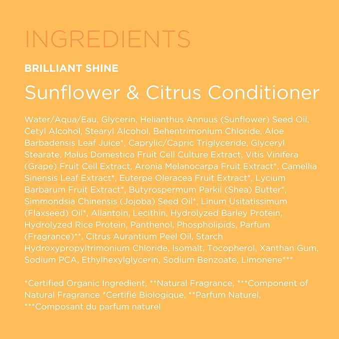 Andalou Naturals Sunflower and Citrus Brilliant Shine Conditioner, 11.5 Ounce