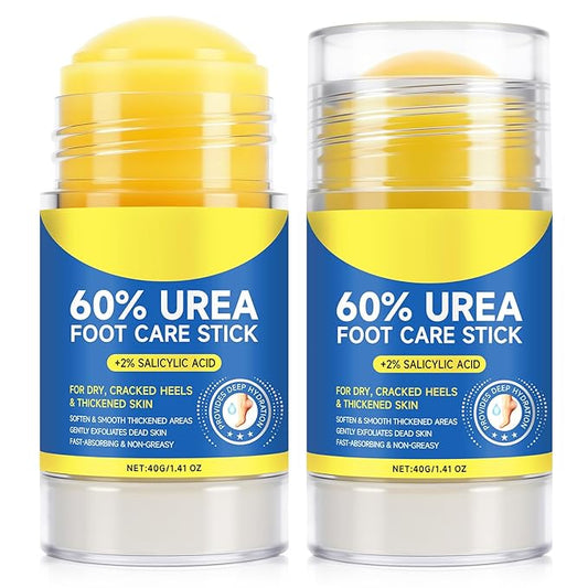 Urea Cream 60% Hydrating Foot Care Stick 2Pack, 1.41 Fl Oz Foot Cream Moisturizer for Dry Cracked Feet & Hands, Feet Lotion Fast Repairs Rough Heels, Callus Remover