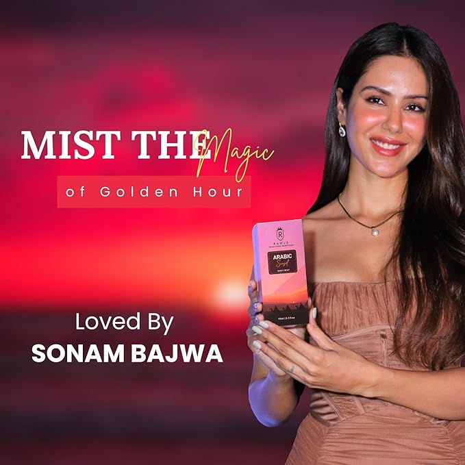 Arabic Sunset Body Mist – Long-Lasting Fragrance Spray with Jasmine, Ginger, Vanilla & Sandalwood – Paraben-Free, Clean Scent for Women & Men, 10ml