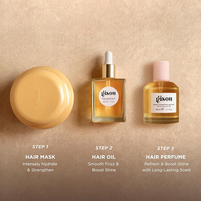 Gisou Honey Gloss Ceramide Therapy Hair Mask, Deep Hydration & Repair, Mirsalehi Honey, Ceramides & Hyaluronic Acid, 4x Stronger Hair & +85% Shine, Suitable for All Hair Types