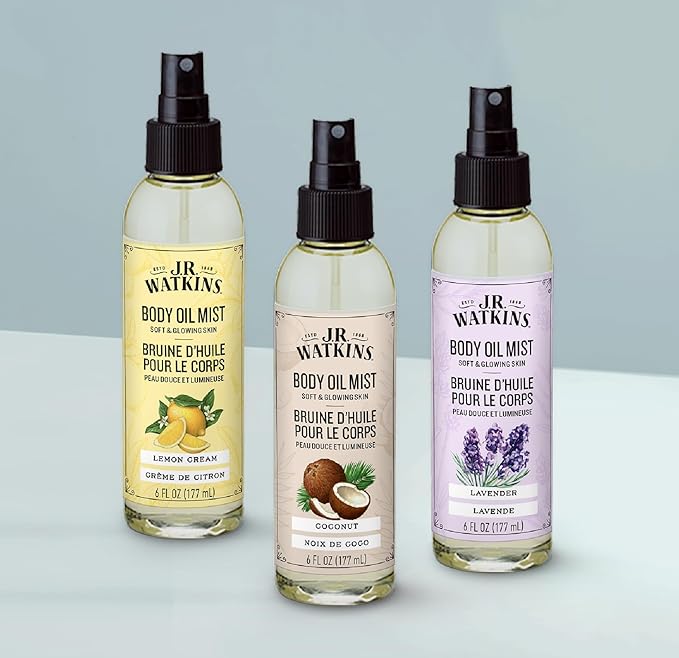 J.R. Watkins Naturally Hydrating Body Oil Mist, Lavender, 6 fl oz, 2 Pack