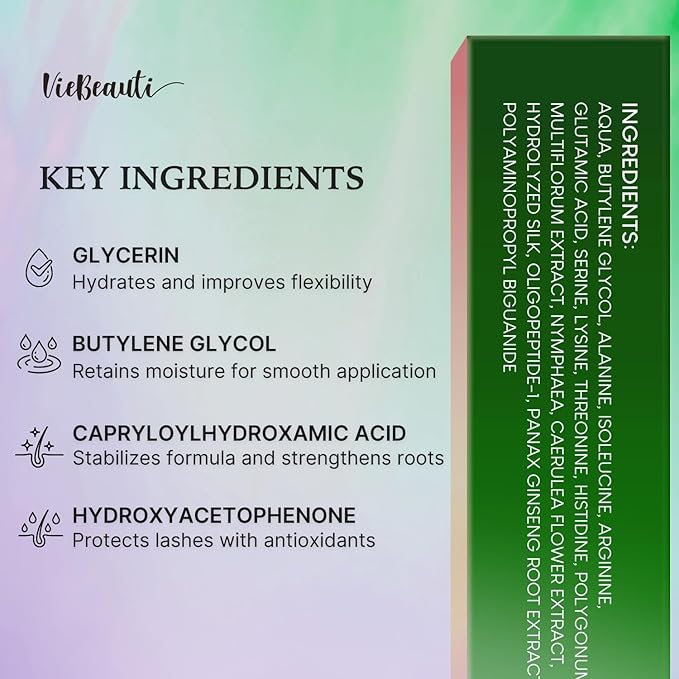 Premium Eyelash Growth Serum and Eyebrow Enhancer by VieBeauti, Lash boost Serum for Longer, Fuller Thicker Lashes & Brows (3ML) Green