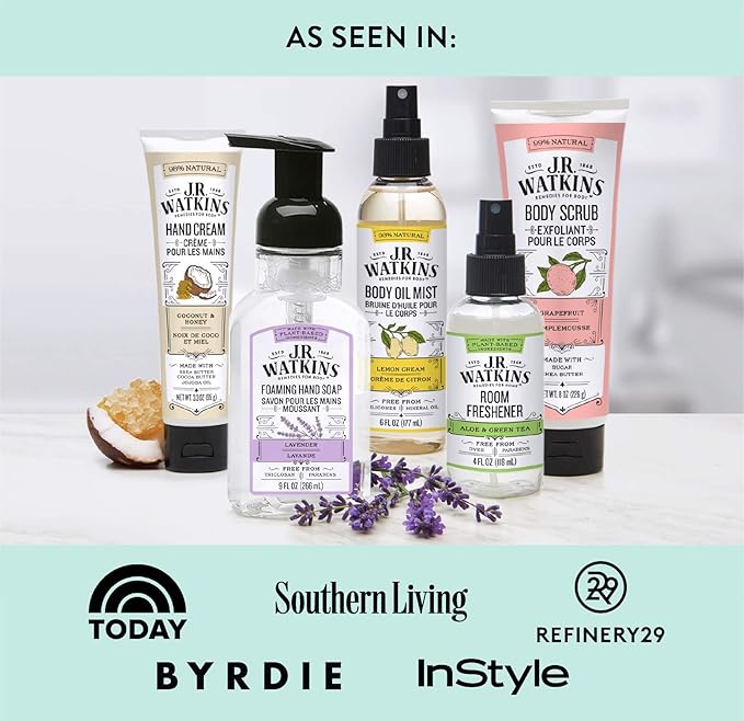 JR Watkins Natural Hydrating Body Oil Mist, Coconut Milk & Honey, Moisturizing Body Oil Spray for Glowing Skin and Cruelty Free, 6 fl oz