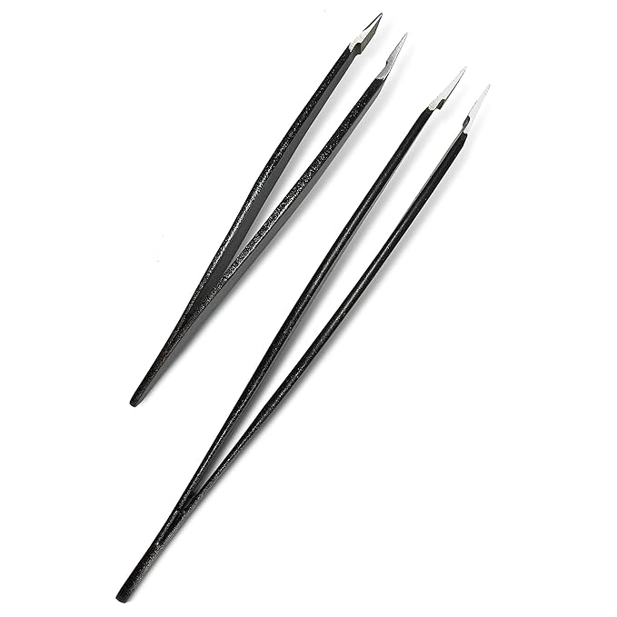 Tweezer Set - Limited Edition Ombre - Classic + Mini Slant - Best Tweezers for Eyebrow, Facial Hair Removal and your Precision Needs