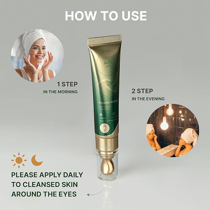 Firming Power Eye Serum with Caffeine & Vitamins - Hydrating, Brightening, and Reducing Puffiness for Under Eye Bags & Dark Circles | Vegan & Cruelty-Free, 15ml