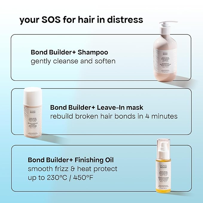 BONDIBOOST Rapid Repair Bond Builder + Heat Protection Finishing Oil [1.86 fl oz], Hair Oil for Damaged Hair, Strengthening & Nourishing Formula for Smoother + Healthier + Shinier Results