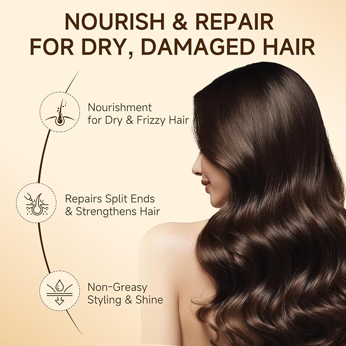 Outccogo Moroccan Argan Oil, Hair Oil for Frizzy Hair, Nourishing Smooths Moroccan Hair Oil for Frizz Control Curly Long Dry Damaged Curly Hair Treatment and Heat Protectant, 3.4 Fl Oz