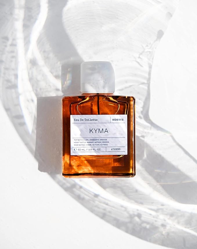 KORRES Kyma Eau de Toilette Spray, Lime Mandarin Orange Top Notes, Marine Watery Pepper Heart, Cedar Vetiver Nutmeg Base, Unisex Fresh Scent Inspired by Greek Waters, Vegan Fragrance, 1.69 Fl Oz