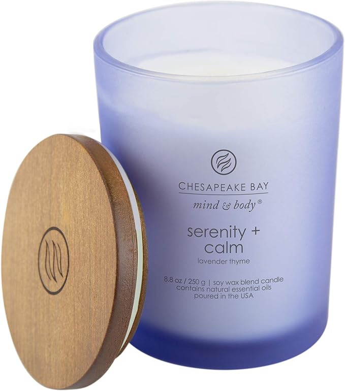 Chesapeake Bay Candle Scented Candles, Serenity + Calm (Lavender Thyme) Medium Jar, 2-Pack, Perfect for Home Décor and Gifting
