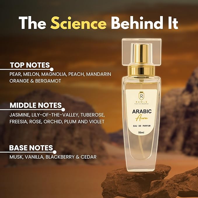 Arabic Aura Eau de Parfum Spray – Unisex Long-Lasting Perfume with Coffee, Jasmine, Vanilla & Cedarwood – Clean Luxury Fragrance for Day & Night, Travel Size, 50ml