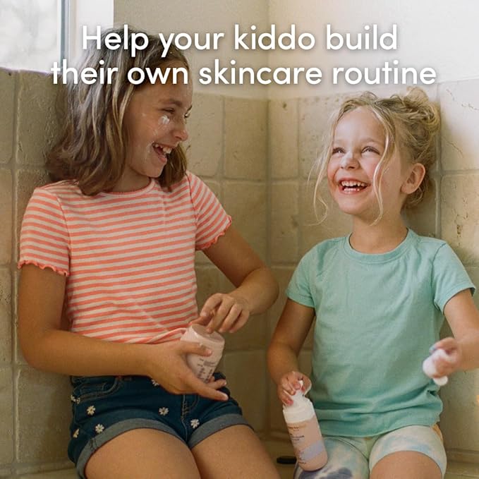 Evereden Kids Happy Face Duo (Cool Peach) - Multi-Vitamin Face Wash & Face Cream Set - Clean & Vegan Skin Care for Kids 3+ - Moisturizing, Nourishing, & Protective Skin Care Set