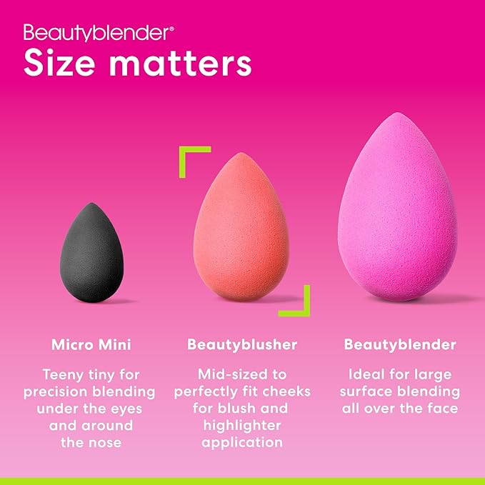 Beautyblender® | Beautyblusher Mid-Sized Beauty Blender Makeup Sponge for Cream & Powder Blush, Super-Soft Foam, Made in USA, Reusable, Washable, Streak Free Application, Vegan, Cruelty Free