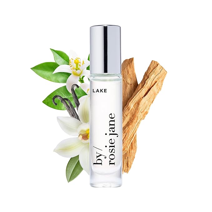 By Rosie Jane Perfume Oil (Lake) - Travel Size Roll On Perfume with Notes of Vanilla, Lakeside Lemon & Soft Cedar - Paraben, Sulfate & Phthalate Free (7ml)