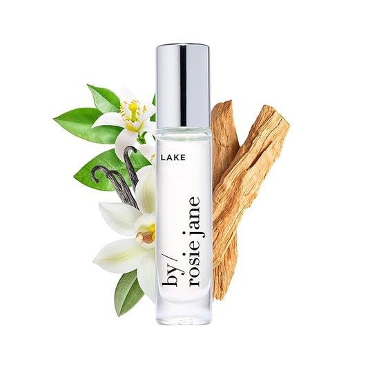 By Rosie Jane Perfume Oil (Lake) - Travel Size Roll On Perfume with Notes of Vanilla, Lakeside Lemon & Soft Cedar - Paraben, Sulfate & Phthalate Free (7ml)