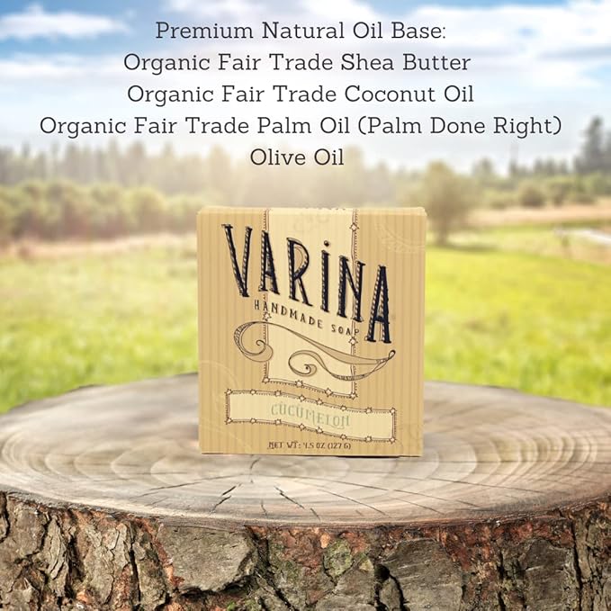 Natural Cucumelon Bar Soap - Gentle Cleansing for Sensitive Skin, Fruity - 3 Pack