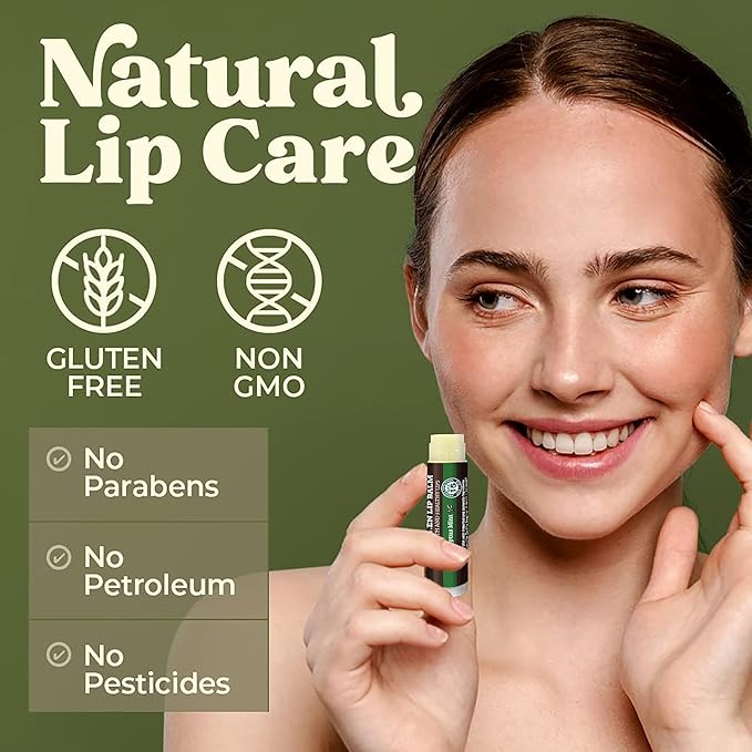 Earth's Daughter SPF Lip Balm Eucalyptus Mint Stocking Stuffers 4-Pack - Lip Sunscreen, SPF 15, Organic Ingredients, Beeswax, Coconut Oil, Vitamin E - Hypoallergenic, Gluten Free