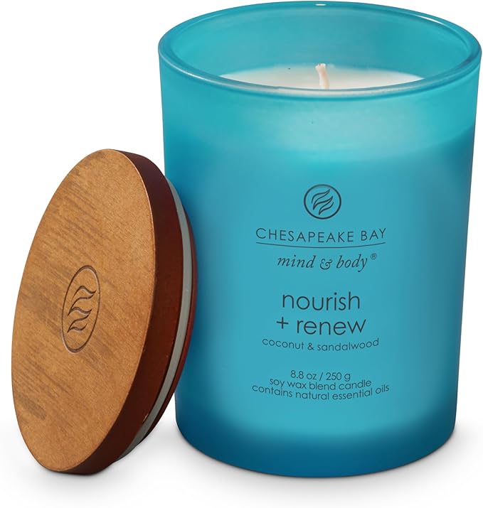 Chesapeake Bay® Candle Mind & Body Medium Jar Candle, Nourish + Renew (Coconut & Sandalwood)