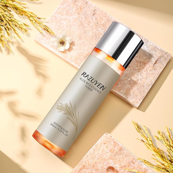 Rice Toner with Aloe Leaf Water, Niacinamide and Centella Asiatica, Milky Toner for Soothing and Glowing Skin, Vegan, Alcohol and Fragrance Free
