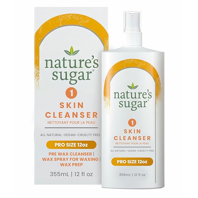 Nature's Sugar - Skin Cleanser - Prewax Care & Skin Prep – Precleanse Spray Supports Clean Removal & Paste Adhesion – All Natural Pre Wax & Brazilian Waxing Formula for Estheticians & Home Use – 355mL