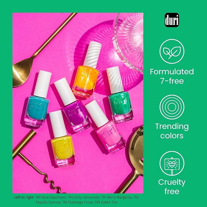 duri Nail Polish, 350 Passion, Deep Red Metallic Shimmer, Full Coverage, Quick Drying, Lasting, 0.45 Fl Oz