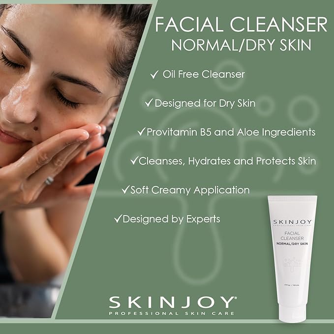 Facial Cleanser for Normal and Dry Skin, Gentle Face Wash, Makeup Remover, Gluten-Free Paraben-Free Sulfate-Free Cleanser Face Wash - 4 fl oz