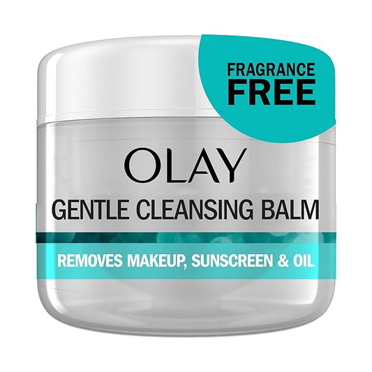 Olay Gentle Cleansing Balm Makeup Remover, Fragrance Free, 3.4 fl oz, Hydrating Face Cleanser Removes Makeup, Sunscreen and Oil