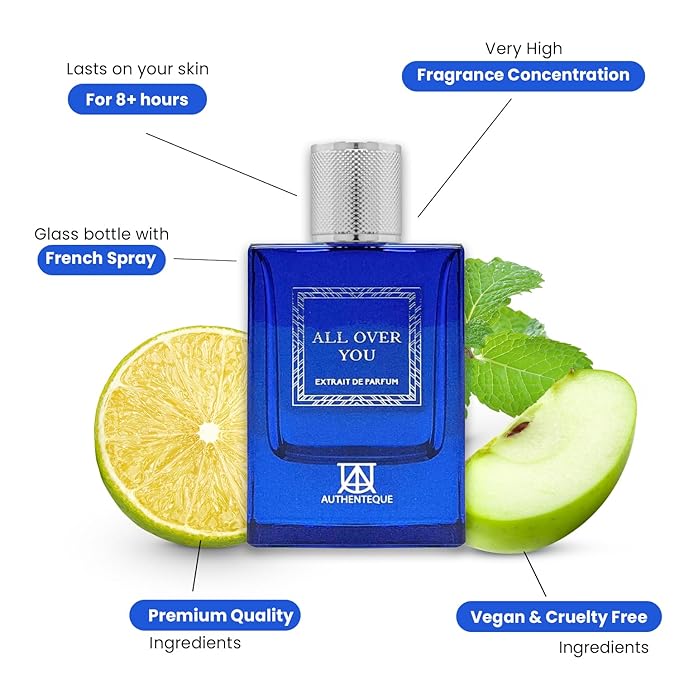 All Over You Perfume for Men, Bold Fresh Mint, Green Apple & Zesty Lemon – Gift for Men - 2.7oz (80ml), Long-Lasting Daily Wear Men's Fragrance