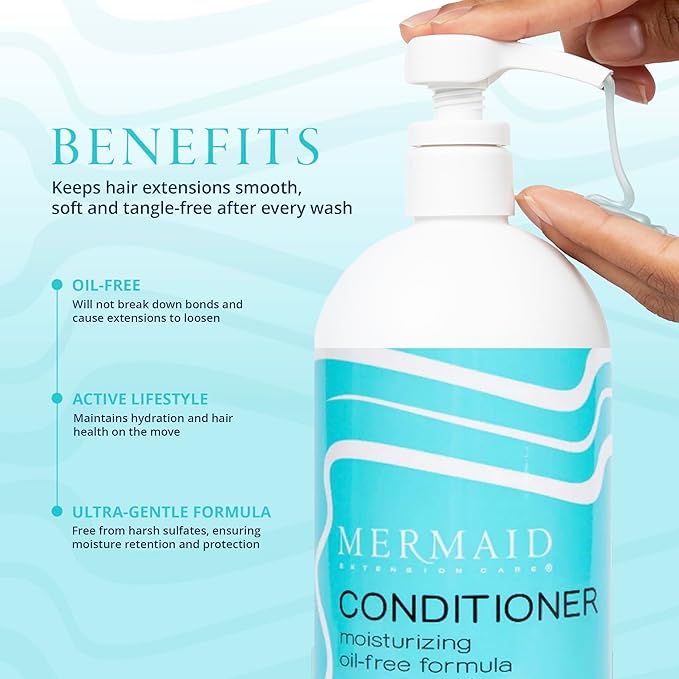 Conditioner, Moisturizing, Oil-Free Daily Formula for Hair Extensions, 32 fl oz