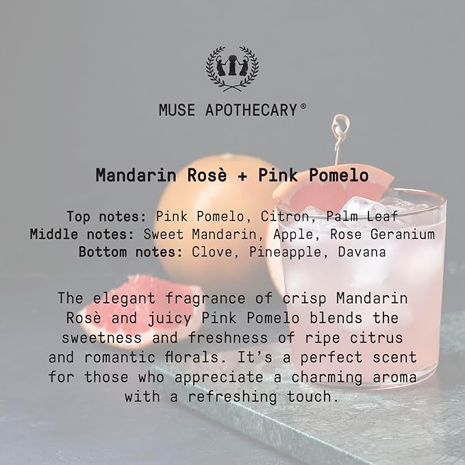 Muse Apothecary Room Ritual - Aromatic and Relaxing Room Mist, 8 oz, Infused with Natural Essential Oils - Great Valentine's Day Gift - Mandarin Rosè + Pink Pomelo
