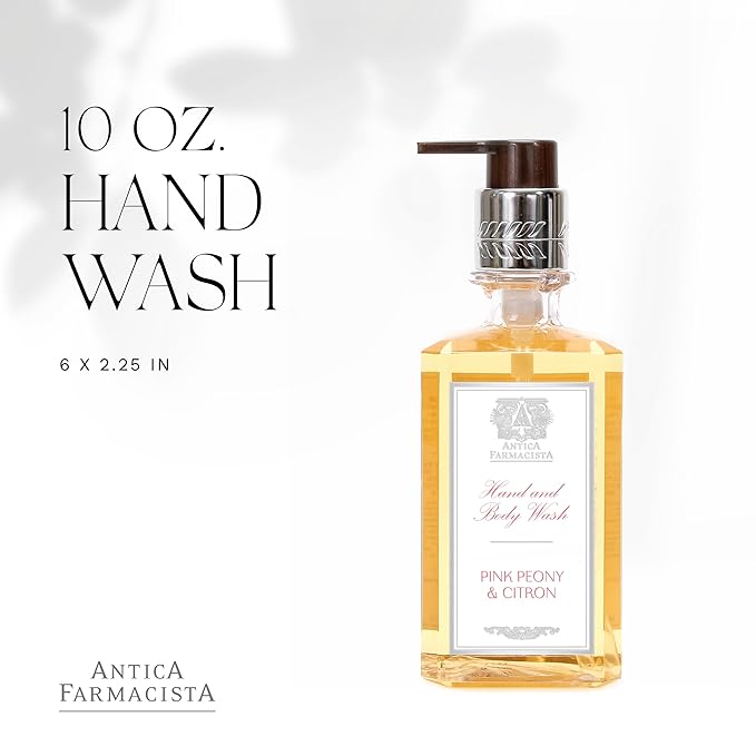 Antica Farmacista Hand & Body Wash - Luxury Nourishing Body Wash - Hydrating Hand Cleansing Wash - Bath & Body Gift - Peonia, Gardenia & Rosa, 10 fl oz