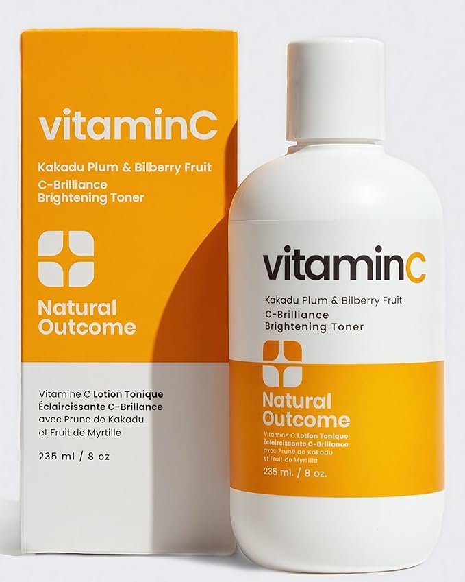Natural Outcome C-Brilliance Vitamin C Toner for Face Daily Witch Hazel Facial Astringent with Kakadu Plum and Bilberry Fruit 8 oz Vegan, Fragrance Free