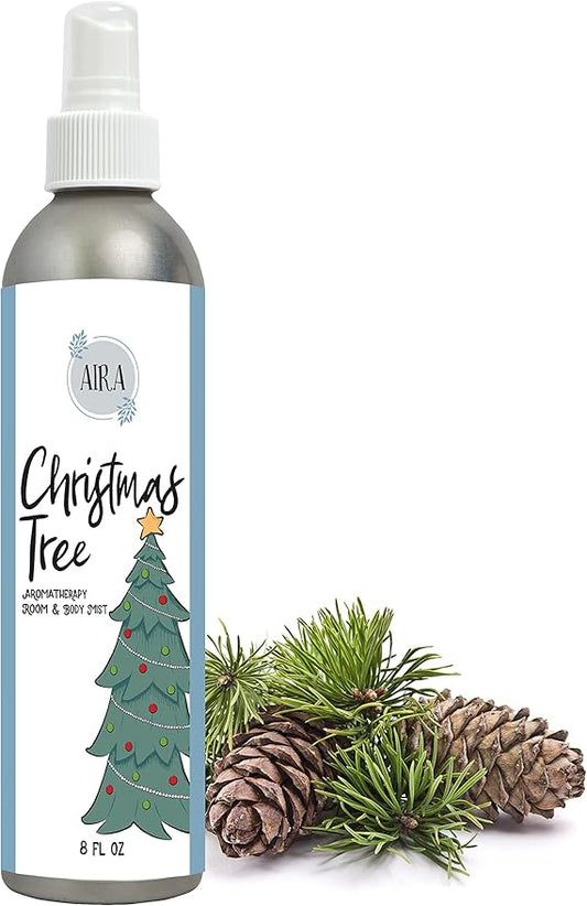 Aira Mist Christmas Tree Organic Room Spray - Pine Essential Oil Spray with Organic Ingredients & Therapeutic Essential Oils - Living Room Spray Free of Alcohol & Parabens - Home Fragrance - 8 Ounces