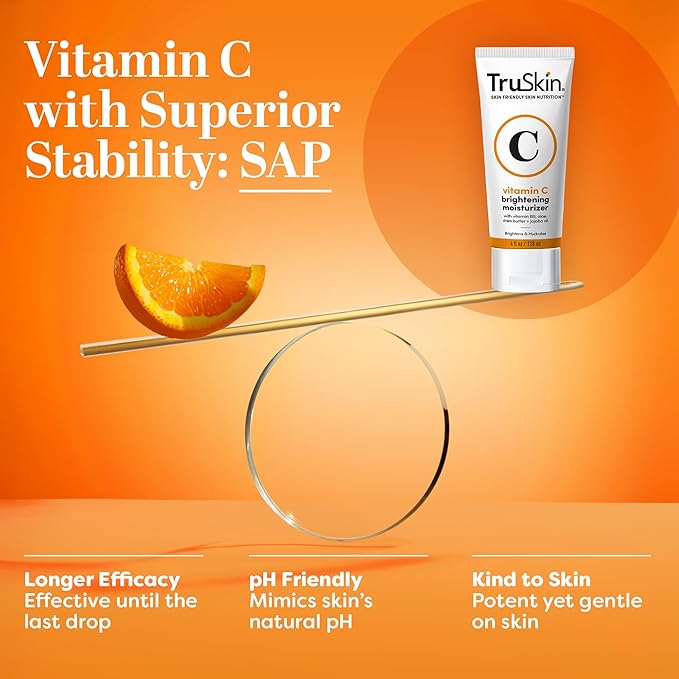 TruSkin Vitamin C Cream for Face – Brightening Moisturizer, Anti Aging, Hydrating, Skin Wrinkle Cream – Vitamin B5, Vitamin E, Jojoba Oil, Aloe Vera & Green Tea, 2 Fl Oz