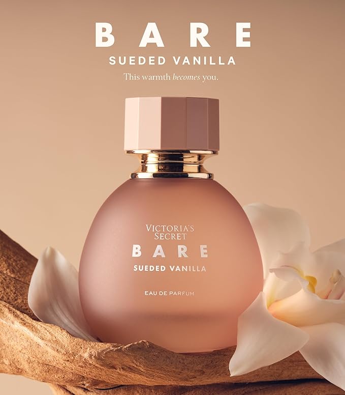 Victoria's Secret Bare Sueded Vanilla Eau de Parfum, Notes of Wild Saffron, Creamy Sandalwood, Vanilla Milk, Perfumes for Women (1.7 oz)