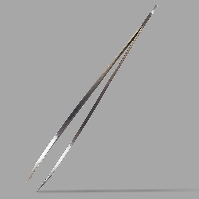 Elite Series Pointed Tweezers - Sharp Precision Tips + Surgical Grade Stainless Steel Tweezer for Professional Eyebrow and Facial Hair Removal