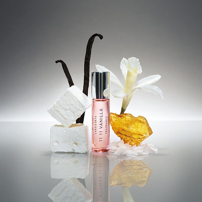 Lake & Skye 11 11 Vanilla Fragrance Oil Rollerball 0.33 fl oz (10ml), Unisex Perfume, Vanilla, Sheer Amber and Apple Notes, Soft and Warm Scent, Oil-Based Formula, Long Lasting Fragrance