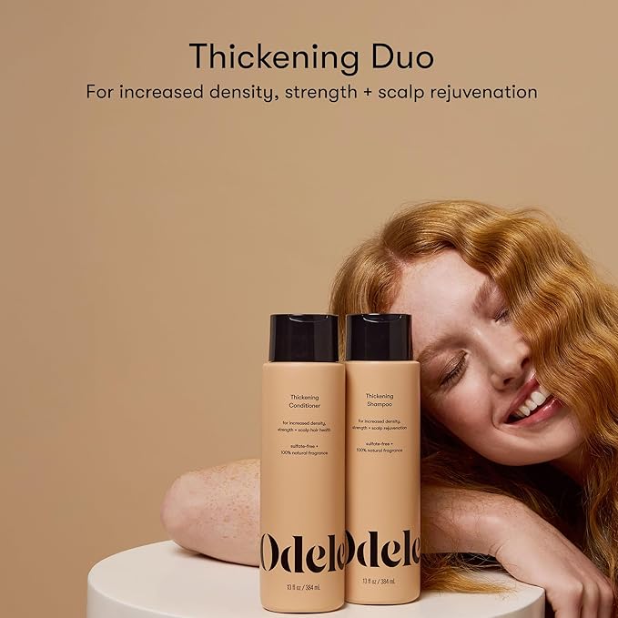 Hair Thickening Shampoo and Conditioner Set, Increases Density & Strength, for Straight or Wavy Hair Types, 13 Fl Oz Each (Pack of 2)