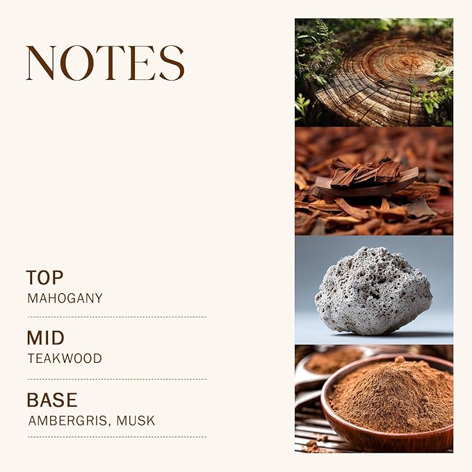 Teakwood & Mahogany Large Scented Candle, 3-Wick 22oz Long Lasting Scented Candle, Natural Soy Wax Aromatherapy Candle for Home, Autumn Candle Gifts for Women Men