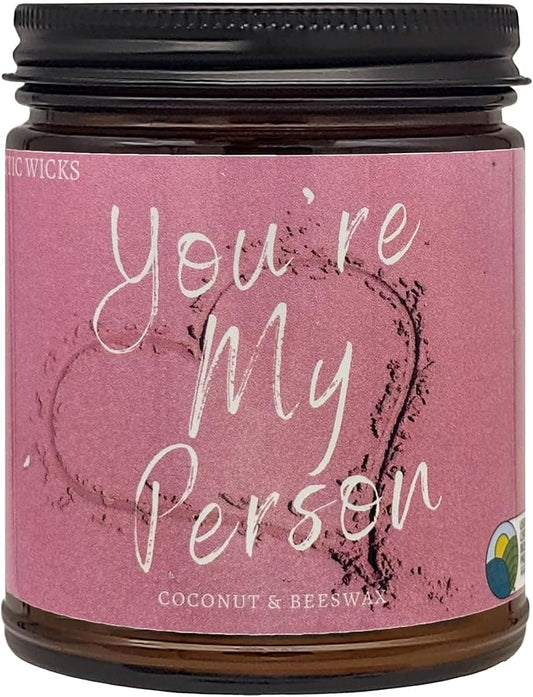 Arctic Wicks Scented Coconut Beeswax Candles | Coconut Beeswax Non Toxic Candle 9oz Amber | Farmhouse Candles Non-Toxic Clean Burn 100% USDA Certified Biobased (You're My Person | Love Spell)