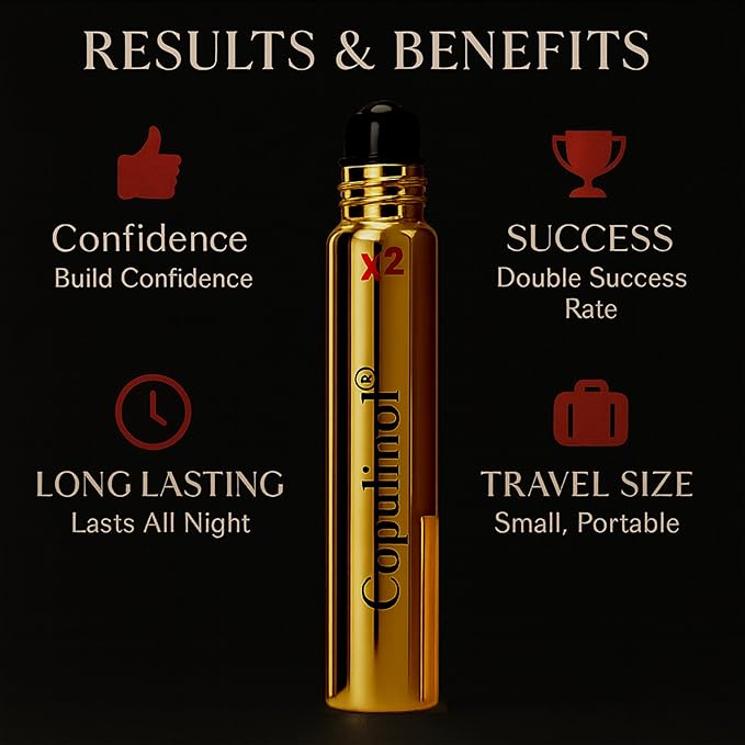 Pherolec Global COPULINOL X2 100% Pheromone for Women Strength Pheromones Perfumes for Women Cologne Essential Oil Long-lasting Infused Scent Travel Perfume For Her Fragrances 0.27 Fl. Oz Roll On